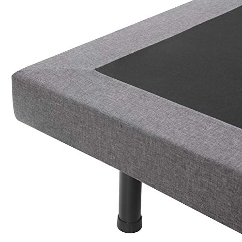 Classic Brands Adjustable Comfort Upholstered Adjustable Bed Base with Massage, Wireless Remote, Three Leg Heights, and USB Ports-Ergonomic, Twin XL, Dark Grey