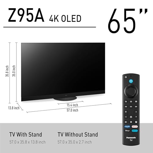 Panasonic Z95 Series 65-inch OLED 4K Ultra HD Smart TV with Amazon Fire TV Built-in, Dolby Vision IQ, HDR10+ Adaptive, 144Hz Refresh Rate and Hands-Free Alexa - TV-65Z95AP