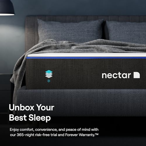 Nectar Twin Mattress 12 Inch - Medium Firm Gel Memory Foam - Cooling Comfort Technology - 365-Night Trial - Forever Warranty ,White
