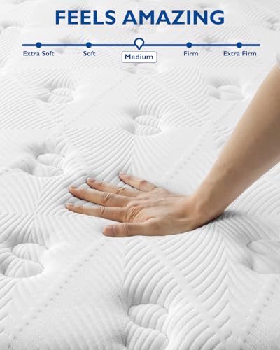 BedStory King Mattress - 14 Inch Hybrid Mattress in a Box - Individual Pocket Springs and Memory Foam for Pressure Relief and Motion Isolation - Medium Feel Mattress King, CertiPUR-US