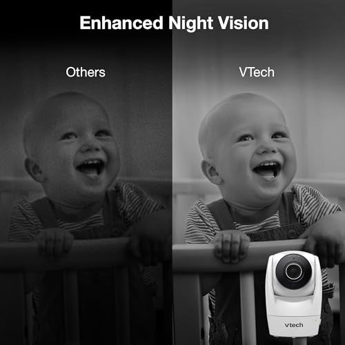 VTech Upgraded Smart WiFi Baby Monitor VM901, 5-inch 720p Display, 1080p Camera, HD NightVision, Fully Remote Pan Tilt Zoom, 2-Way Talk, Free Smart Phone App, Works with iOS, Android