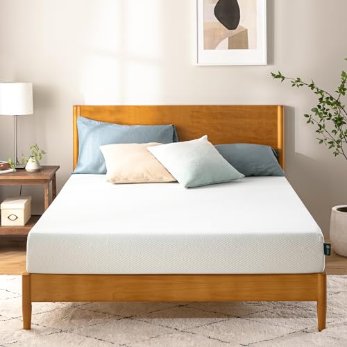 Zinus 8 Inch Short Queen Green Tea Memory Foam Mattress [New Version], Fiberglass Free, Medium Firm Feel, Zoned Pressure Relief, Certified Safe Foams & Fabric, Mattress in A Box