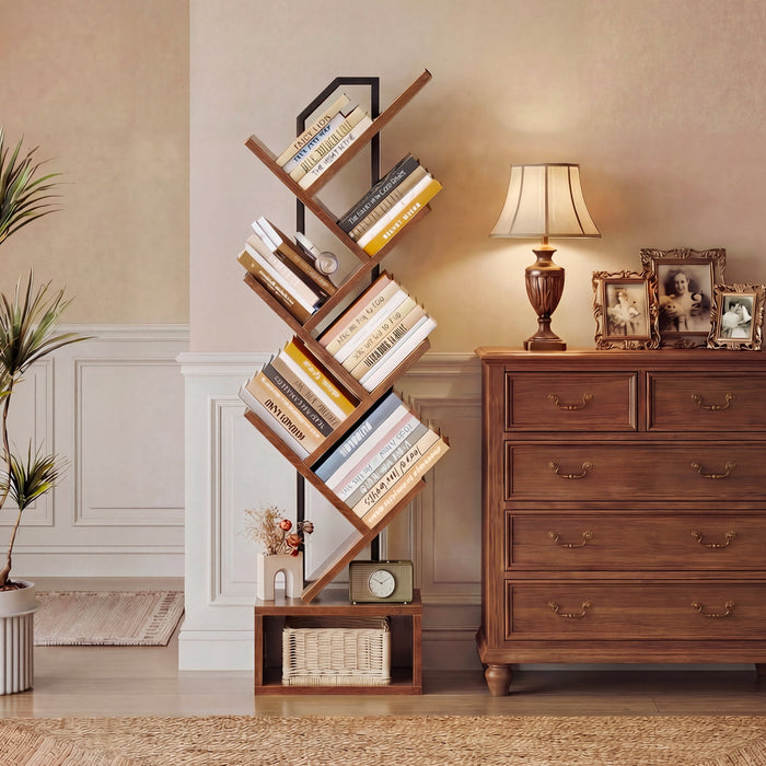 Casacomoda 6-Tier Tree Bookshelf for Corner & Small Space — Narrow S