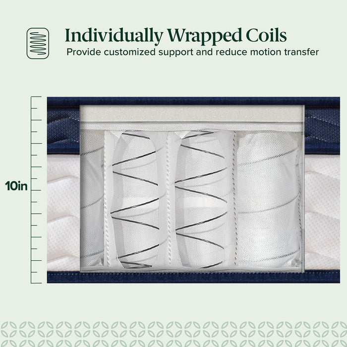 Zinus 10" Pocket Coil Euro Top Hybrid Mattress, Full