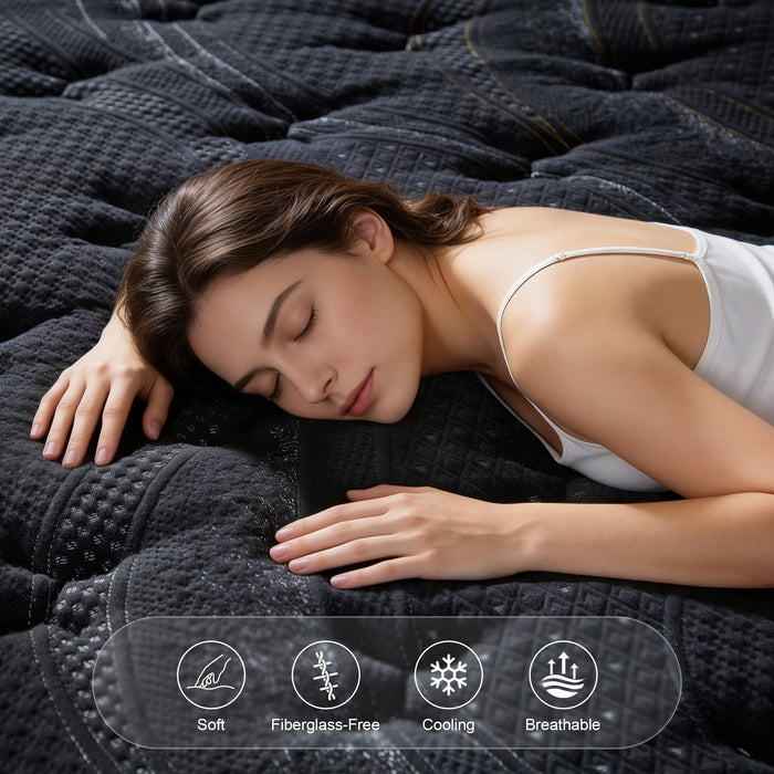 FOLVUTY Queen Mattress 14 inch Medium Firm Hybrid Mattress in a Box, G