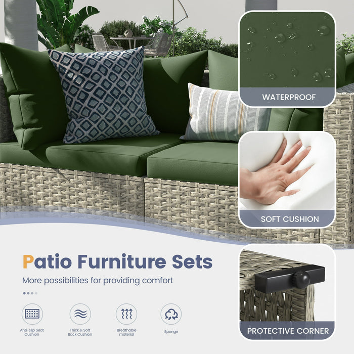 UDPATIO Patio Furniture Sets, Modular Rattan Outdoor Patio Sectional F