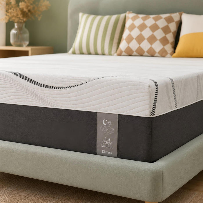 Kizreo 12 inch Cooling Green Tea Gel Memory Foam Queen Size Mattress i