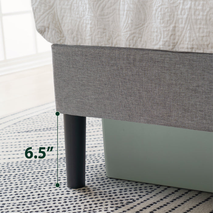 Mainstays Gray Upholstered Square Tufted Platform Bed, King, No Box Sp