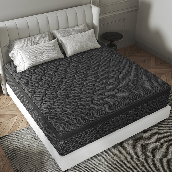 Kviwasha 12 inch Queen Mattress in a Box Pocket Innerspring Hybrid Mat
