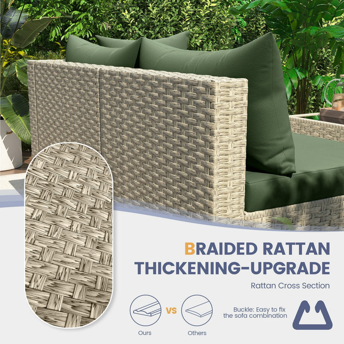 UDPATIO Patio Furniture Sets, Modular Rattan Outdoor Patio Sectional F