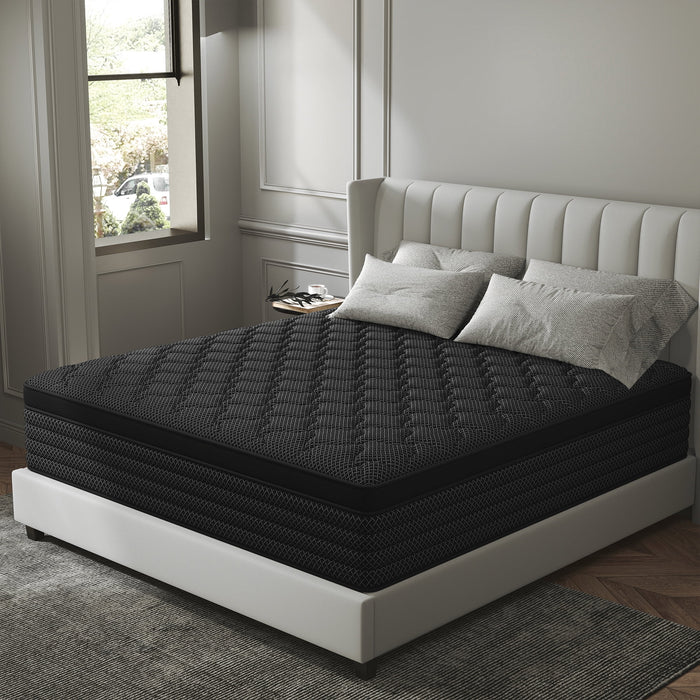 Kviwasha 12 inch Queen Mattress in a Box Pocket Innerspring Hybrid Mat