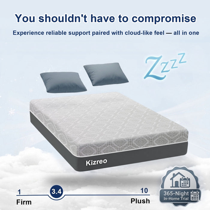 Kizreo 12 inch Queen Cooling Gel Memory Foam Mattress in a Box, Remova