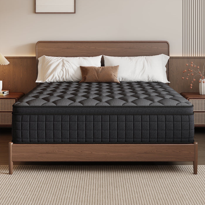 gunugu 12 inch Queen Hybrid Mattress in a Box, Cooling Gel Memory Foam