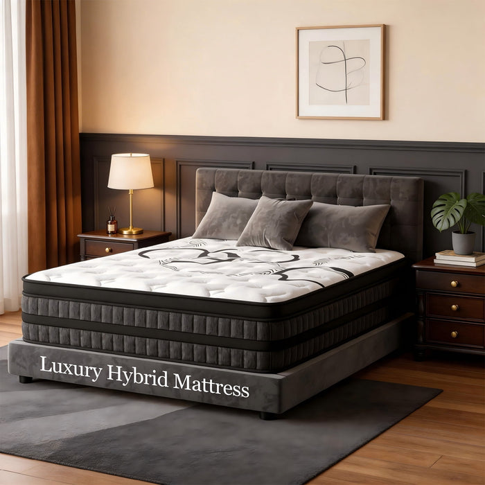 NightyNight Firm Queen Mattress 14 Inch Hybrid Mattress Queen Size Bed