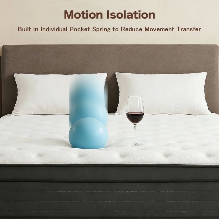 Queen Mattress, 12 Inch Hybrid Memory Foam Mattress in a Box, Pressure