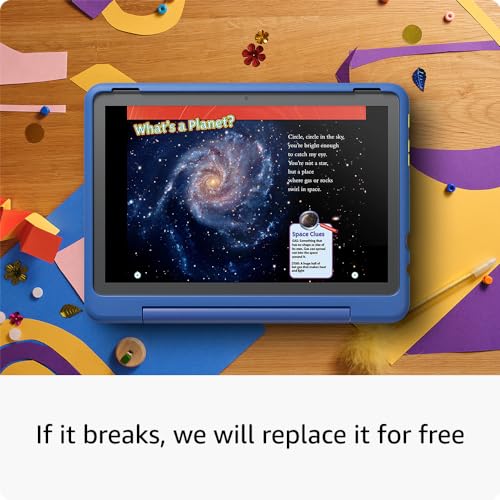 Amazon Fire HD 10 Kids Pro tablet- 2023, ages 6-12 | Bright 10.1" HD screen | Slim case for older kids, ad-free content, parental controls, 13-hr battery, 32 GB, Nebula