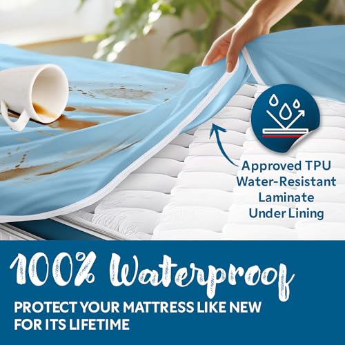 Guardmax Zippered Mattress Encasement - Mini Crib Size - Waterproof and Bed Bug Proof Mattress Protector - 6 Sided Absorbent Mattress Cover - Breathable, and Hypoallergenic. (Portacrib 24 x 38 x 3)