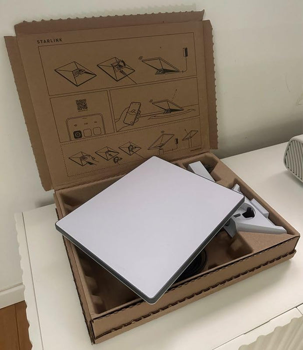 STARLINK Mini Kit – Compact Dual-Band AC Wi-Fi Router and Satellite Dish System – High-Speed Portable Internet for Remote and Mobile Use – White