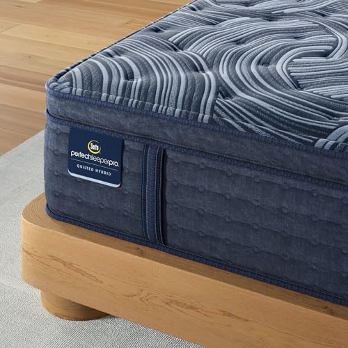 Serta Perfect Sleeper Pro - Valais 15" Plush Pillow Top Queen Latex Hybrid Mattress - 5 Support Zones and Cooling Tech for Premium Hybrid Comfort - 100 Night Trial, CertiPUR-US Certified