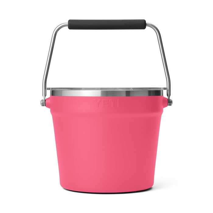 YETI Rambler Beverage Bucket, Double-Wall Vacuum Insulated Ice Bucket with Lid, Tropical Pink