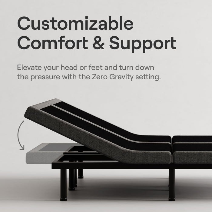 Nectar Split King Adjustable Base & 12” Mattress (New Version) - Head & Foot Incline - Medium Firm Memory Foam - Cooling Top Layer - 3 Massage Settings - 365-Night Mattress Trial & Forever Warranty