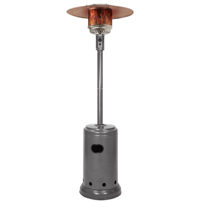 Amazon Basics 46,000 BTU Portable Outdoor Propane Patio Heater with Wheels, Commercial & Residential with Water Tank, Adjustable Heat Output, 9-Foot Radius, Slate Gray, 32.1"L x 32.1"W x 91.3"H