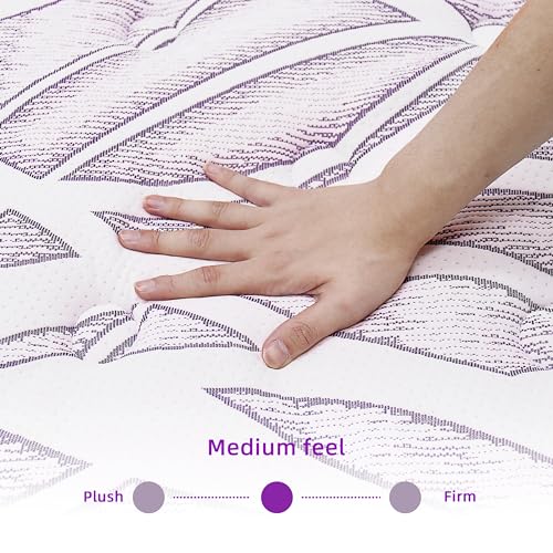 Teoanns Full Mattress, 10 Inch Memory Foam Mattress in a Box, Individually Wrapped Coils Pocket Springs Hybrid Mattress, Medium Firm for Supportive and Pressure Relief, 100-Night Trial