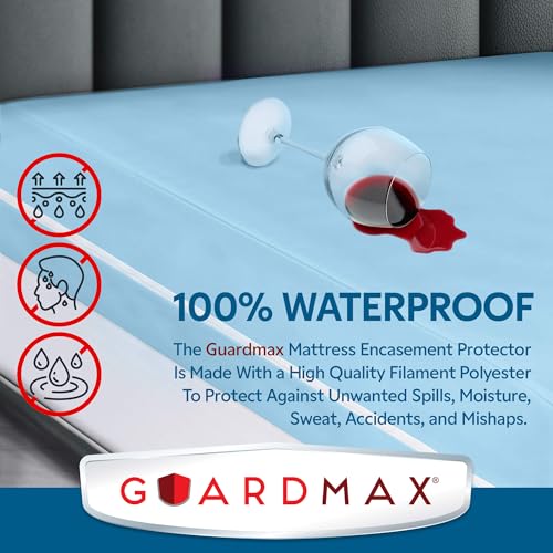 Guardmax Zippered Mattress Encasement - Mini Crib Size - Waterproof and Bed Bug Proof Mattress Protector - 6 Sided Absorbent Mattress Cover - Breathable, and Hypoallergenic. (Portacrib 24 x 38 x 3)