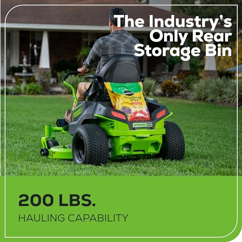 Greenworks 60V 42” Cordless Electric CrossoverZ Zero Turn Riding Mower, (4) 8.0Ah Batteries and (2) Dual Port Turbo Chargers