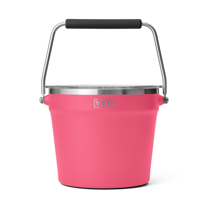 YETI Rambler Beverage Bucket, Double-Wall Vacuum Insulated Ice Bucket with Lid, Tropical Pink