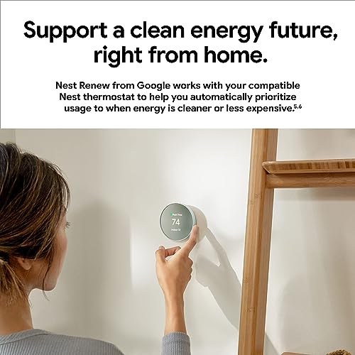 Google Nest Thermostat - Smart Thermostat for Home - Programmable Wifi Thermostat - Snow