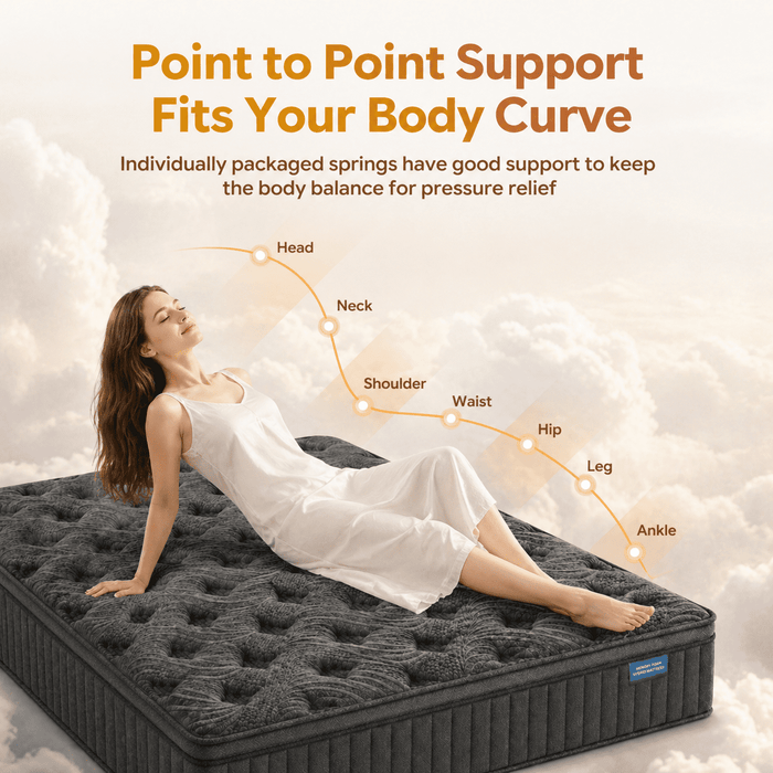 Trujae 12 inch Queen Mattress in a Box, Gel Memory Foam Hybrid Mattres