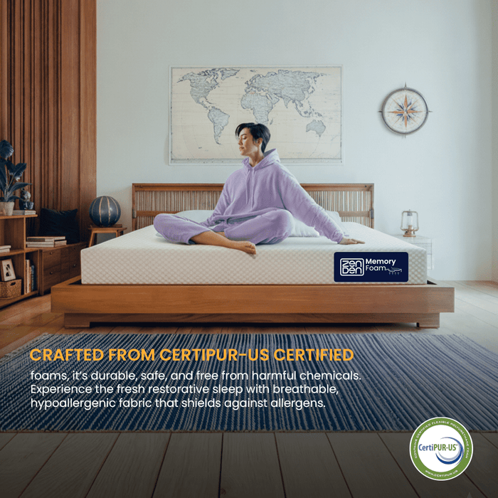 ZenDen 6" Twin Medium Firm Tight Top Memory Foam Mattress