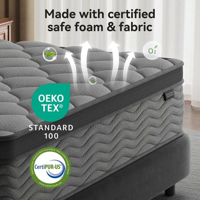 Madevos Queen Mattress 12 inch, Hybrid Mattress in a Box, Memory Foam