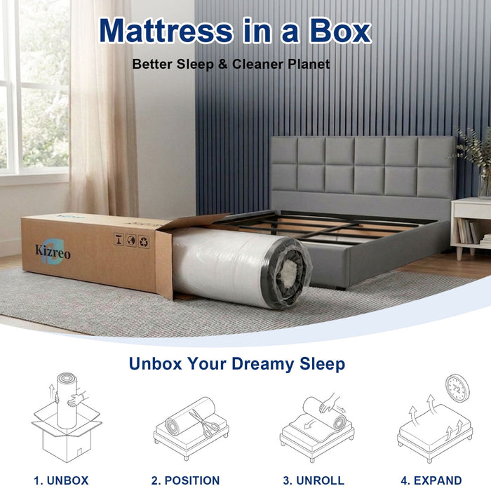 Kizreo 12 inch Queen Cooling Gel Memory Foam Mattress in a Box, Remova