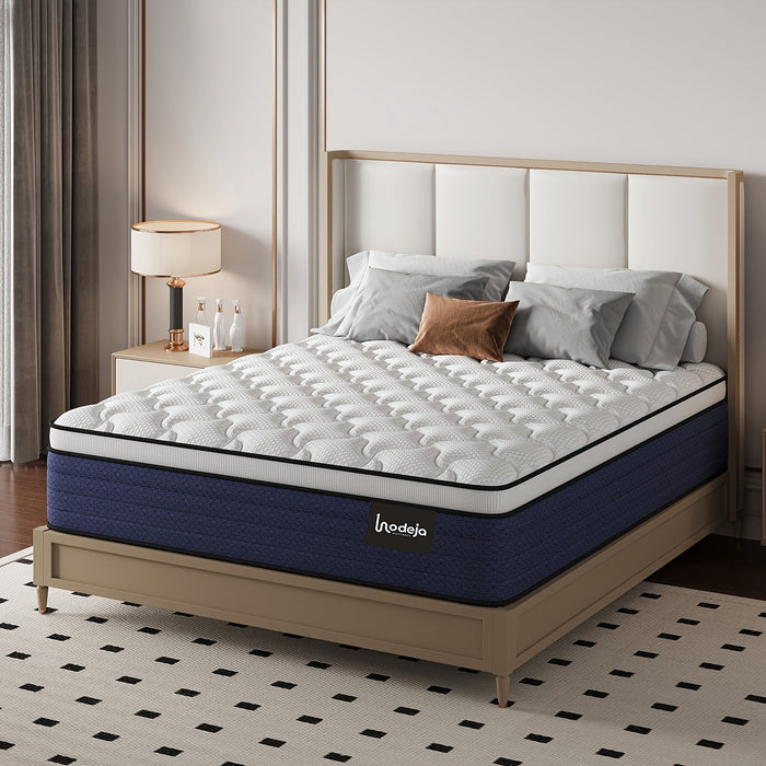 Lodeija 12 inch Queen Euro Top Hybrid Mattress,Breathable Knitted Fabr