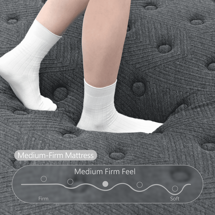 12 Inch Queen Size Mattress,Gray Cooling Gel Memory Foam Mattress in a