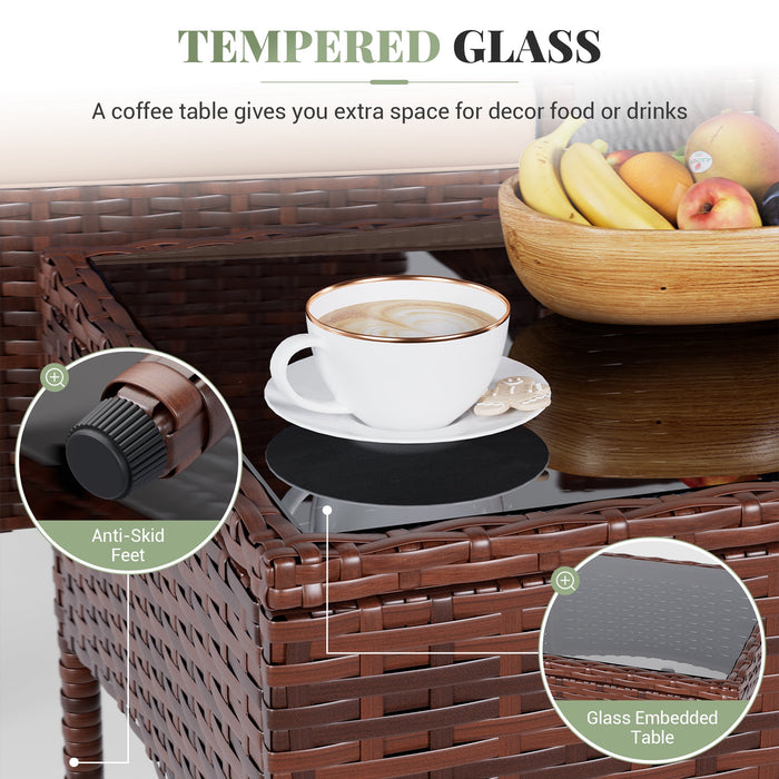 ELPOSUN 3 Piece Outdoor Patio Furniture Set Bistro Set with Coffee Tab
