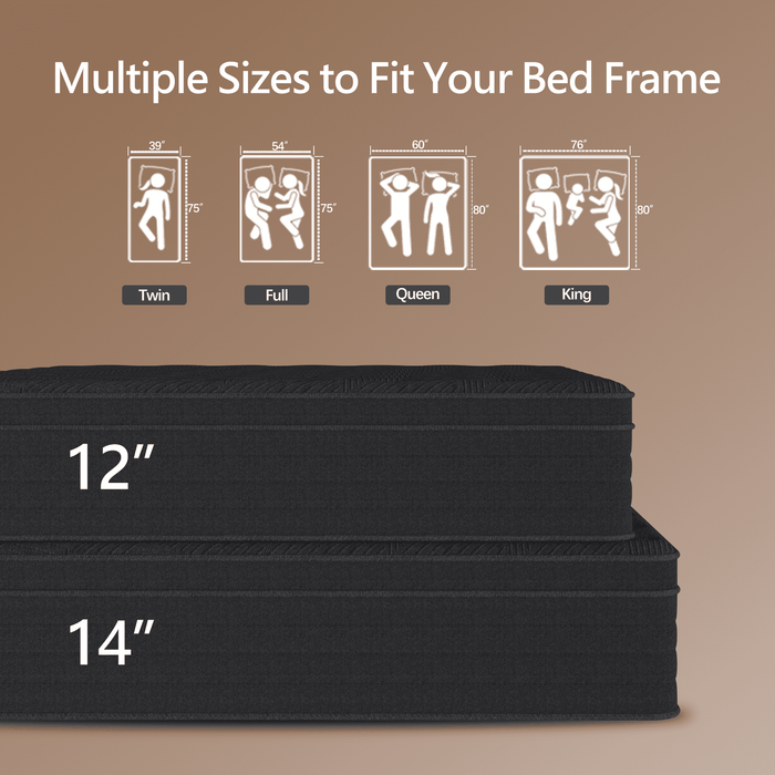12 Inch Queen Size Mattress,Gray Cooling Gel Memory Foam Mattress in a