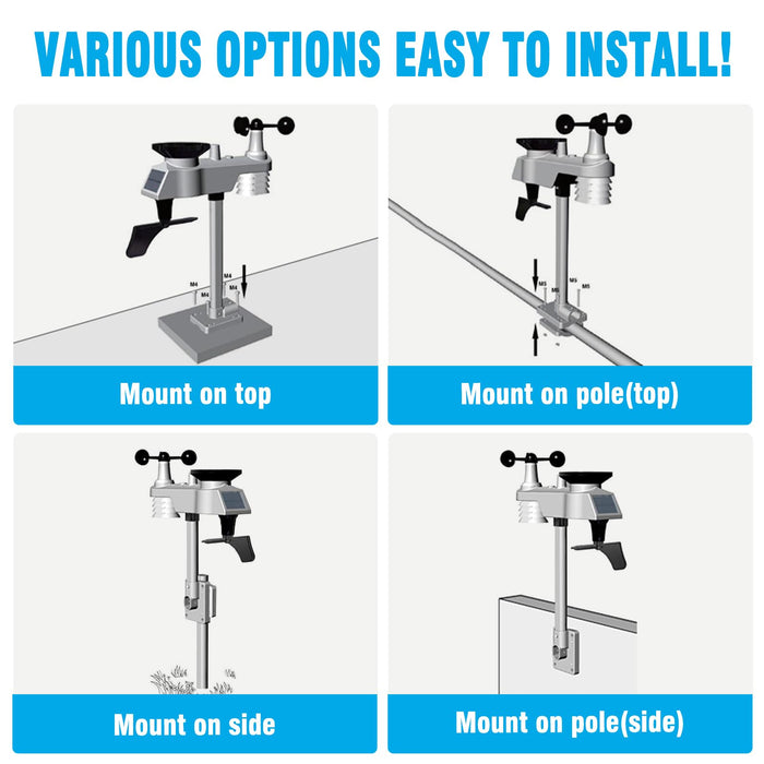 Sainlogic Wireless Weather Station with Outdoor Sensor, 8-in-1 Weather Station with Weather Forecast, Temperature, Air Pressure, Humidity, Wind Gauge, Rain Gauge, Moon Phrase, Alarm Clock (No WiFi)