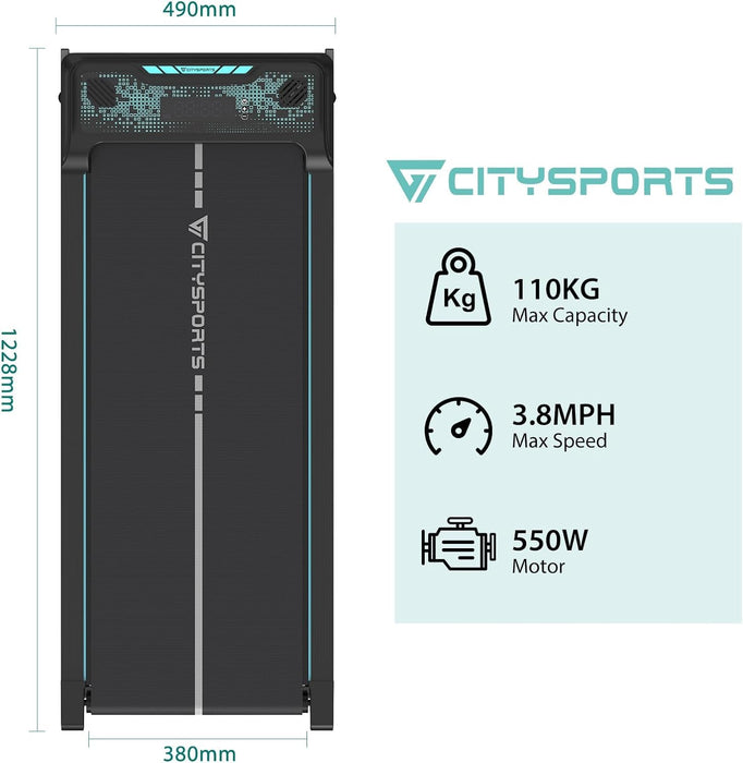 CITYSPORTS Treadmill Under Desk, Walking Pad Treadmill, Treadmill Ultra Slim & Portable for Home