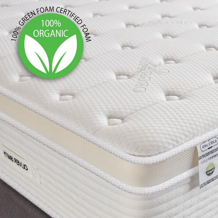 Queen Size Mattress - 14 Inch Cool Memory Foam & Spring Hybrid Mattress with Breathable Cover - Comfort Plush Euro Pillow Top - Rolled in a Box - Oliver & Smith