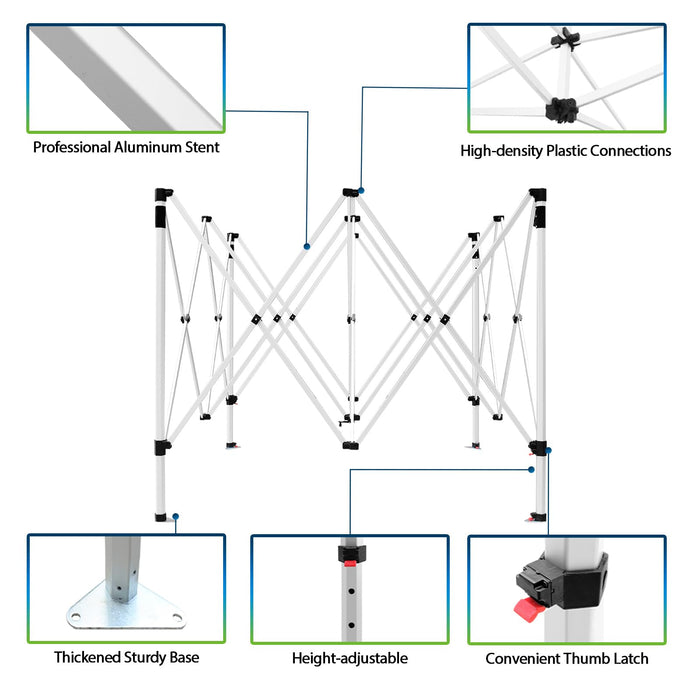 CUSTOMTREND Custom Canopy Tent 10x15 with Logo, Personalized Pop Up Tent Canopy for Tradeshow, Outdoor Events, Advertising, Roller Bag Included (1 Full Wall + 2 Half Walls)