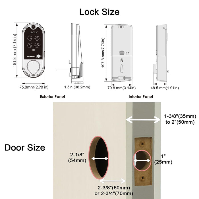 Lockly Vision, Video Doorbell Camera Smart Lock, 2-Way Audio Keyless Entry Door Lock, Fingerprint, Digital Keypad, Wi-Fi Smart Locks for Front Door with SD Card, No Monthly Fee, Venetian Bronze