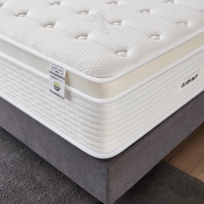 Queen Size Mattress - 14 Inch Cool Memory Foam & Spring Hybrid Mattress with Breathable Cover - Comfort Plush Euro Pillow Top - Rolled in a Box - Oliver & Smith