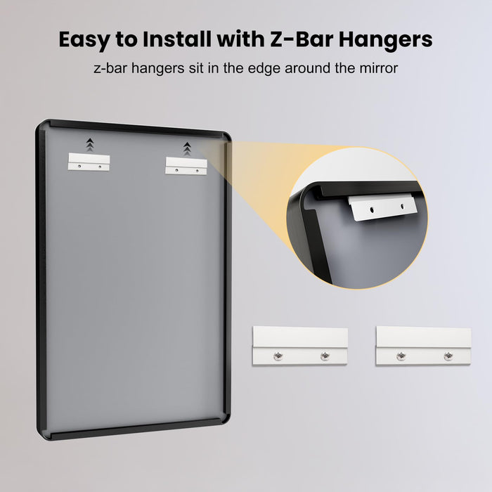 LOAAO 40X36 Inch Black Metal Framed Bathroom Mirror for Wall, Matte Black Bathroom Vanity Mirror Farmhouse, Anti-Rust, Tempered Glass, Hangs Horizontally or Vertically