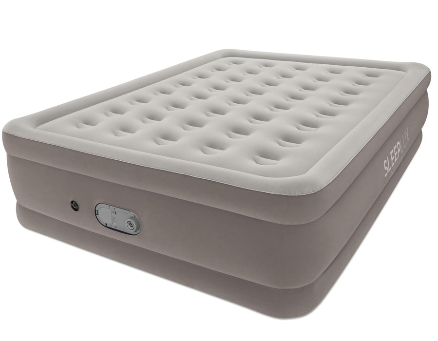 SLEEPLUX Dream Luxury 20" Queen Air Mattress with Built-in AlwayzAire Dual Pump, True-to-Size Raised Inflatable Mattress, Blow Up Bed with Ultra-Soft Flocked Top and Sides, 1-Year Warranty