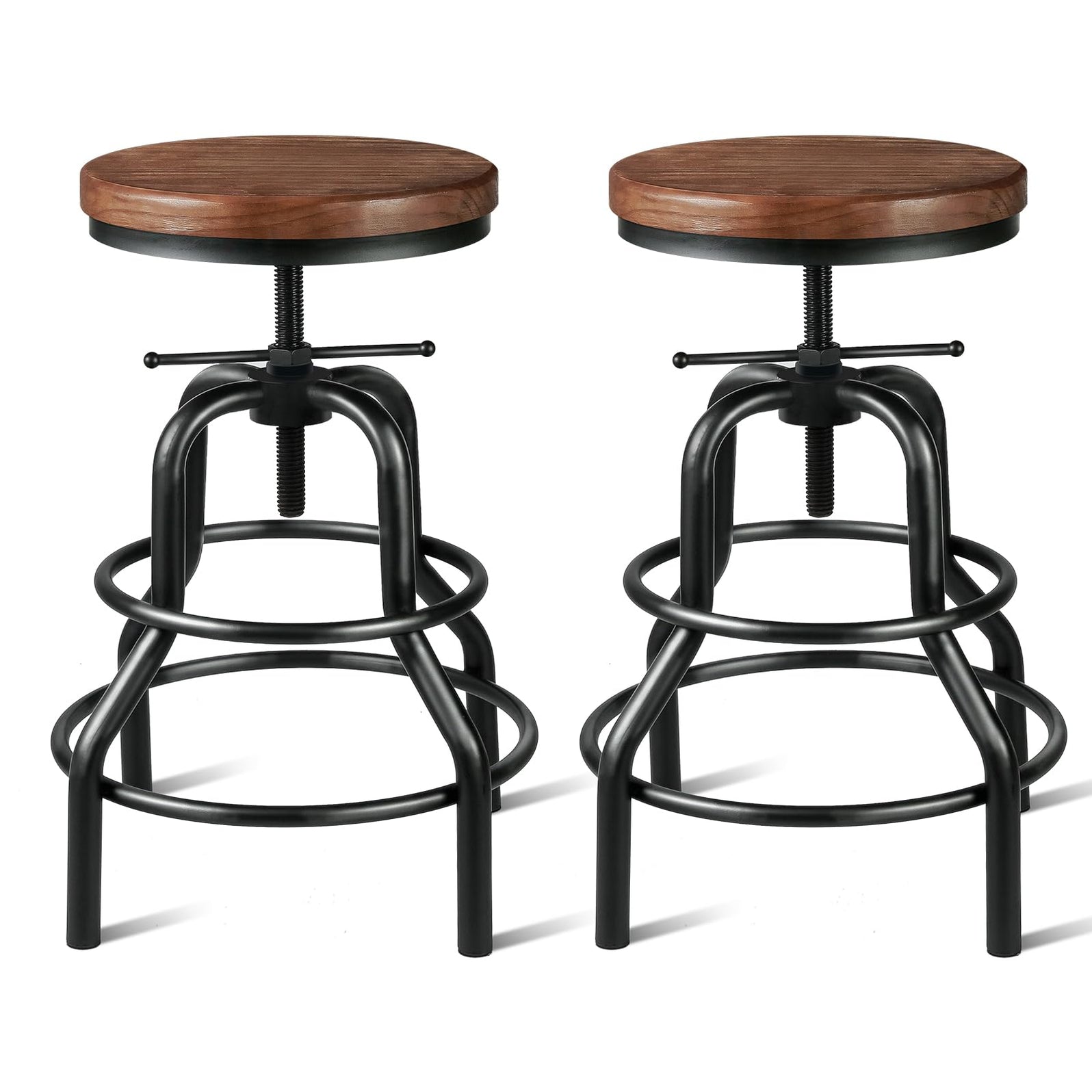 SXXjiaju Industrial Bar Stool- Vintage Bar Stools Round Wood Metal Sto