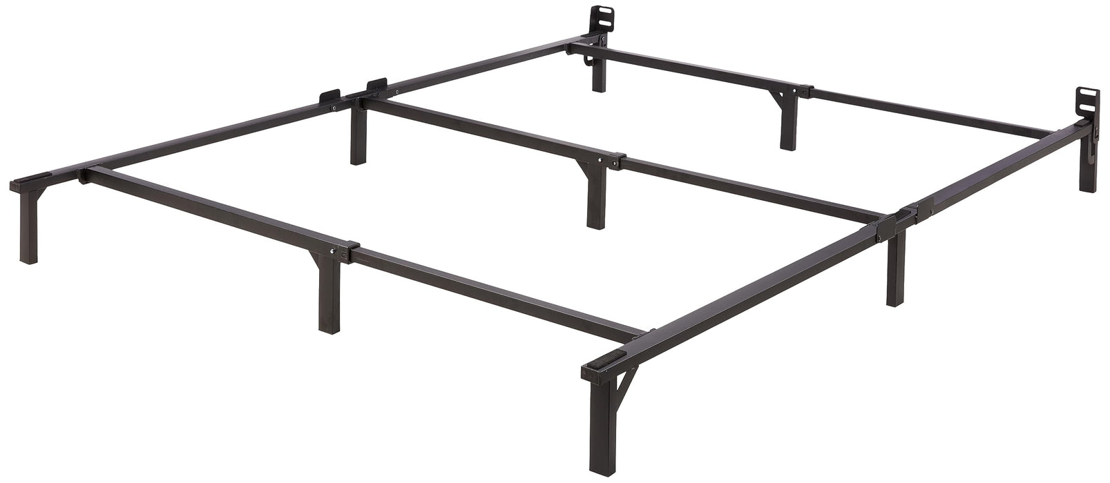 Amazon Basics Metal Bed Frame, 9-Leg Support Base for Box Spring and Mattress, Queen Size, Tool-Free Easy Assembly, 79.5" L x 59.5" W x 7" H, Black