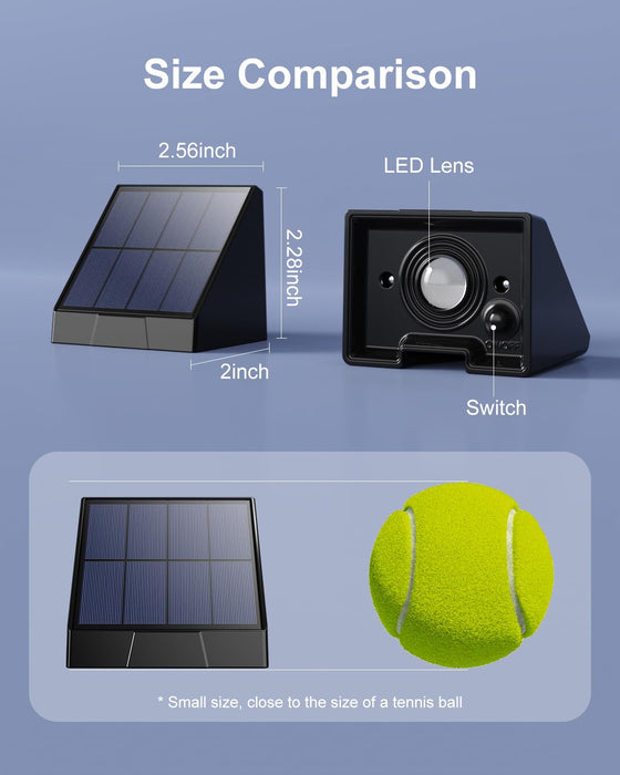 8 Pack Decorative Solar Powered Fence Lights Outdoor Waterproof with Warm White LED Spot Lens, for Outside Wall, Deck, Patio, Yard, Rail, Garage, Pool, Designed for Enhanced Security, Easy Install